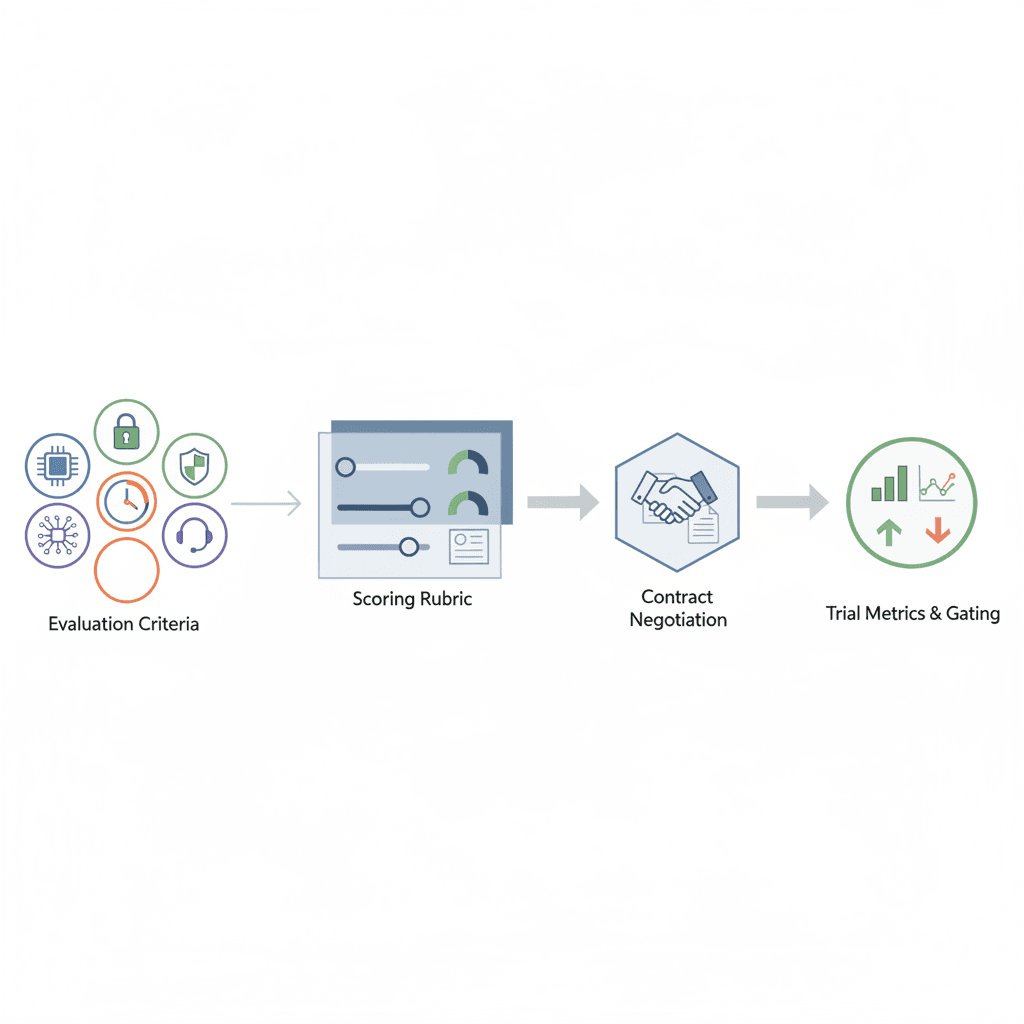 Selecting and Managing AI Vendors for Pilots: Evaluation Criteria, Contract Terms, and Trial Success Metrics